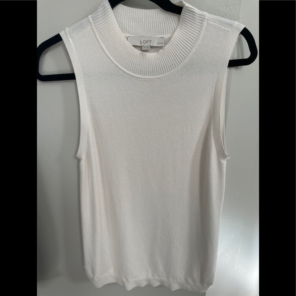 Loft Sleeveless mock neck sweater